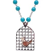 14K Gold Sterling Silver 925 Morghe Amin Necklace Persian Sharzad Morgh Love Bird Art