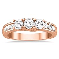 1 Carat TW Diamond Three Stone Ring in 10K Rose Gold