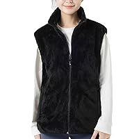 Fleece Heated Vest for Women Men Lightweight Sleeveless Heated Jacket Sherpa Fuzzy Zipper Loose Warm Outwear