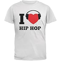 Old Glory I Heart Hip Hop White Adult T-Shirt - Large