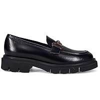 Women's Moccasin in Black Leather with Horsebit - H656MNATUR Nero - Size