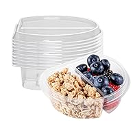 Restaurantware INSERTS ONLY: Tamper Tek 4 Ounce Parfait Cup Inserts, 100 Freezable Dessert Cup Inserts - Cups Sold Separately, Clear Plastic Inserts, With 2 Compartments, Fits 11-Ounce Parfait Cups