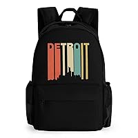Detroit 17 Inch Laptop Backpack Large Capacity Daypack Travel Shoulder Bag for Men&Women