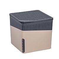 Portable Dehumidifier Cube Design, Compact and Rechargeable Dehumidifier for Bathroom, Closet, Bedroom, Garage, Covers up to 2800 Cubic Feet, 2.2lbs, Beige, 6.18 x 6.5 x 6.5