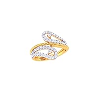 Jewels 14K Gold 0.45 Carat (H-I Color,SI2-I1 Clarity) Lab Created Diamond Buypass Ring