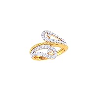 Jewels 14K Gold 0.45 Carat (H-I Color,SI2-I1 Clarity) Natural Diamond Buypass Ring