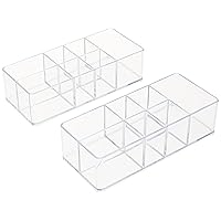 iDesign Divided Bathroom Vanity Organizer for Bathroom, Kitchen, Bedroom, Office, Set of 2, 7