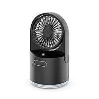 Desk Misting Fan Portable USB Rechargeable Adjustable Table Fan With 3Speed Wind Nightlight For Travel Outdoor Workplace Portable USB Fan With Night Light And Humidifier 3-speed Adjustable USB Fan And