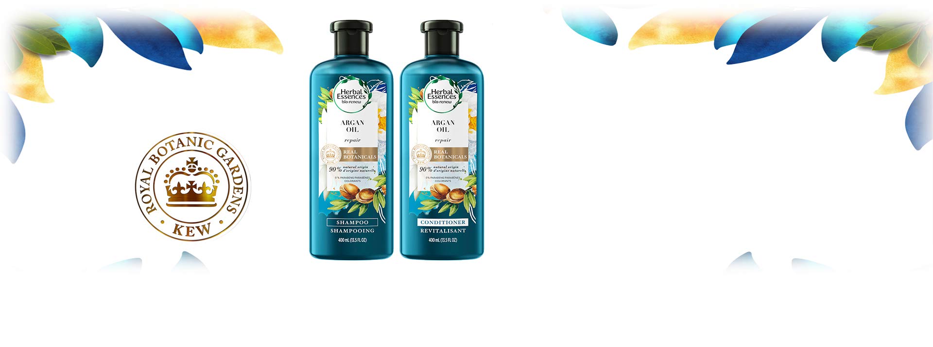 Herbal Essences Argan Oil of Morocco Shampoo and Conditioner for Color Treated Hair, , Paraben Free, BioRenew, Bundle Pack, 13.5 FL OZ
