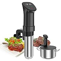 Sous Vide Machine-Suvee Cooker-Rocyis Sous Vide Kit with Lid, Recipes-1000W Fast Heating Immersion Circulator/Accurate Temperature and Timer/Digital Touch Screen, Stainless Steel (US Standard)