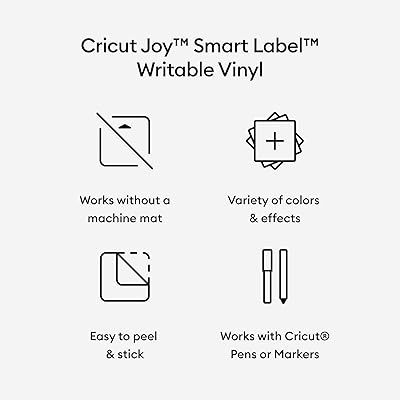 Cricut Smart Permanent Writable Vinyl (5.5in x 13in, Black) for Joy machine  - matless cutting for shapes up to 4ft, & repeated cuts up to 20ft