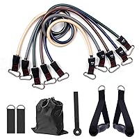 MADALIAN Resistance Bands Set 11 pcs Stackable Up to 500 lbs Adjustable with Heavy Duty Gym Handles Home Gym Outdoor Travel Equipment