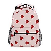 ALAZA Red Heart on Pink Travel Laptop Backpack Bookbags for College Student