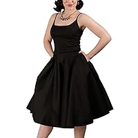 Retro Peggy Fit & Flare Dress in Black