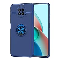 Ultra Slim Case For Xiaomi Redmi Note 9 5G(Domestic)Case,For Xiaomi Redmi Note 9T 5G Case Soft TPU Shockproof Case Rotating Metal Magnetic Ring Kickstand Anti-Fall Protective Case Phone Back Cover