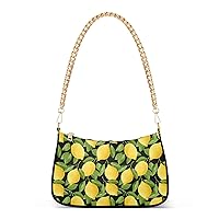 Lemon Crossbody Bag for Women Trendy Roomy Purses Shoulder Bag with Chain Strap Multi Pocket Tote Handbag for Vacation Walking Office Shopping