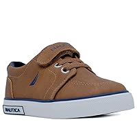 Nautica Kids Boat Shoe Stylish Casual Loafer for Toddlers and Little Kids Durable and Comfortable Strap Sneakers-Berrian 4 Toddler-Tan Pu-Size 5