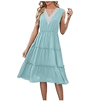 Sundresses for Women, 2024 Summer Long Dress Ladies Casual Sexy Comfortable Solid Color Personality, S, XXL