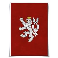 Nice Captain Middle Ages Coat of Arms Banner Poster Flag Prints A3 Size Wall Art Home Decor (Kingdom of Bohemia)