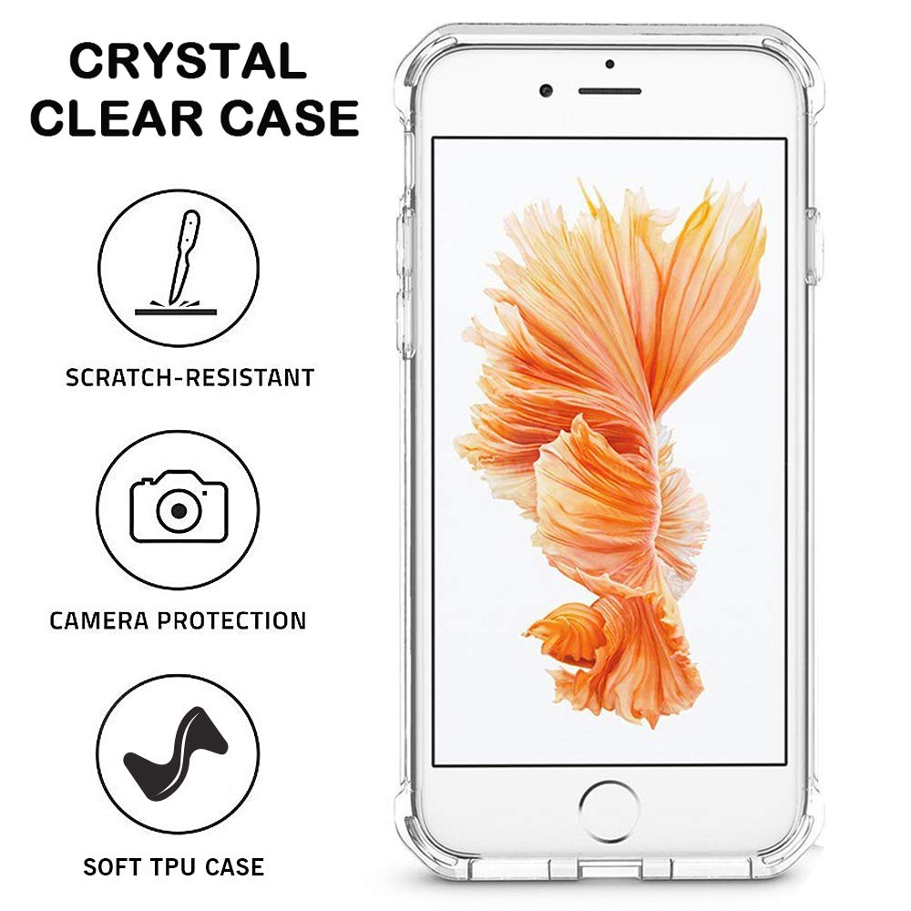 for iPhone 7 Plus Case, for iPhone 8 Plus Case, Matone Crystal Clear Shock Absorption Technology Bumper Soft TPU Cover Case for iPhone 7 Plus (2016)/iPhone 8 Plus (2017) - Clear