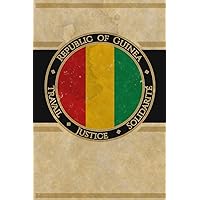Republic of Guinea: Africa African Country Flag Guinean Cool Vintage Art Design Notebook Journal for Writing, Diary, Journaling, Note Taking with 100 ... Paper, Book Birthday Gift Best for Adults