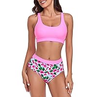 Underwire Swimsuits for Women Two Pieces New Split Print Bikini Two Piece Set Looks Thin and Sexy
