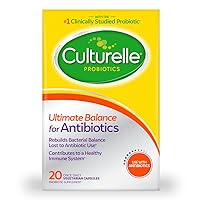 Culturelle Probiotics Ultimate Balance Probiotic for Use with Antibiotics - 20 Count – Probiotic Capsules Help Restore Good Bacteria Lost During Antibiotic Use & Contribute to A Healthy Immune System