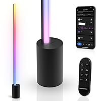 Smart Floor Lamp with Remote, Morden Corner Floor Lamp, 16 Million DIY RGB Color+IC & 2700-6500K, Compatible with Alexa/Google Assistant/Smart Life, Music Sync, Scenes, Standing Lamp for Living Room
