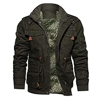 Men's Tactical Jacket Winter Coat Thicken Cotton Lined Military Motorcycle Trucker Jackets Multi Pocket Cargo Coat