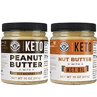 Keto Peanut Butter 10oz and Keto Nut Butter With Macadamia 10oz by Left Coast Performance