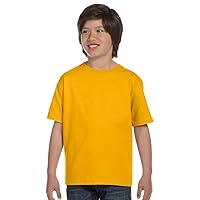 Gildan Activewear 50/50 Ultra Blend Youth Tee Shirt, M, Gold