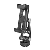 SMALLRIG Metal Phone Support with Cold Shoe Mount, Universal Cell Phone Mount Adapter Support Free Adjustment Joints,Phone Tripod Mount for iPhone 15/14, for Samsung Galaxy and Other Phones - 4382