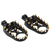 Foot Pegs MX Gold Spike Foot Pegs Motorcycle Wide Fat Footrests Pedals For Harley Dyna Fat Boy Street Bob Wide Glide Sportster Pegs Footrest (Color : Black)