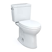 Drake Two-Piece Elongated 1.28 GPF TORNADO FLUSH Toilet with CEFIONTECT and SoftClose Seat, WASHLET+ Ready, Cotton White - MS776124CEG#01