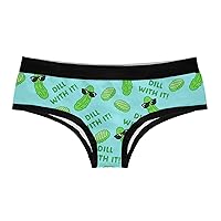 Crazy Dog T-Shirts Womens Dill With It Panties Funny Pickle Joke Graphic Humor Bikini Brief Underwear