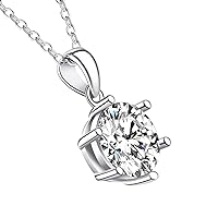 Diamond Pendant Necklace for Women, Anniversary Birthday Gifts for Wife Soulmate, Jewelry Gift for Women Mom Girlfriend Girls Her, Moissanite Necklace 1Ct-4Ct