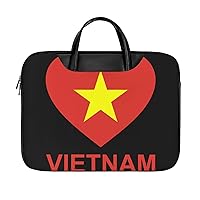 Love Vietnam Leather Laptop Bag 17 in Slim Laptop Case with Zippered Waterproof Laptop Tote Bag for Unisex