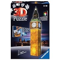 Ravensburger Big Ben - Night Edition - 216 Piece 3D Jigsaw Puzzle for Kids and Adults - Easy Click Technology Means Pieces Fit Together Perfectly