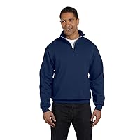 50/50 NuBlend Quarter-Zip Cadet Collar Sweatshirt, Small, J Navy