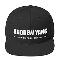 Andrew Yang for President Hat (Embroidered Flat Bill Snapback Cap) US President 2020 Democrat Race Yang Gang