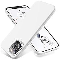 OTOFLY Compatible with iPhone 12 Pro Max Case 6.7 inch(2020),[Silky and Soft Touch Series] Premium Soft Liquid Silicone Rubber Full-Body Protective Bumper Case (White)