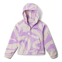 Columbia Youth Girls Benton Springs Hooded Half Zip, Gumdrop Snowdrifts Tonal, XX-Small