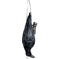 Halloween Crows 17inch Realistic Hanging Dead Crows Decoy, Lifesize Extra Large Black Feathered Crows for Halloween Party Home Decoration