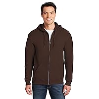 Gildan mens Fleece Zip Style G18600 Hooded-Sweatshirt, Dark Chocolate, Medium