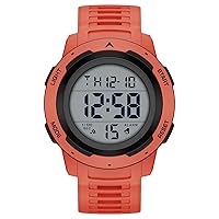 GOLDEN HOUR Men's Waterproof Digital Watches with Wide Screen Easy to Read Display Military Style with Rubber Strap