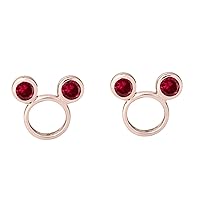 Girl's and Child's Mickey Mouse Round CZ with Simulated Diamond Stud Earrings