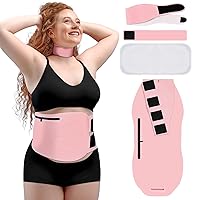 Castor Oil Pack Wrap Organic Cotton - Castor Oil Body Wraps Organic for Neck Waist, RACCOMB Adjustable Reusable Organic Castor Oil Compress Packs Kit for Women 2PCs (Light Pink)