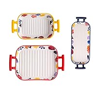 3 Piece different size Baking Dishes For Oven,Fine Stoneware Baking And Serving Dish Anti-scald handle,Table Pie Casserole Oven Dish,Oven, Freezer and Microwave Safe