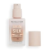 Revolution Beauty, Skin Silk Serum Foundation, Light to Medium Coverage, Lightweight & Radiant Finish, Contains Hyaluronic Acid, F12 - Tan Skin Tones, 0.77 Fl. Oz.