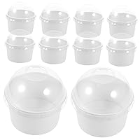 ABOOFAN 50 Set Dessert Box Yogurt Containers with Lids Tasting Bowls Meal Prep Container Yogurt Parfait Containers Cereal Containers Plastic White Mei Niang Breakfast Cup